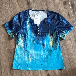 Blue Abstract Women's Top